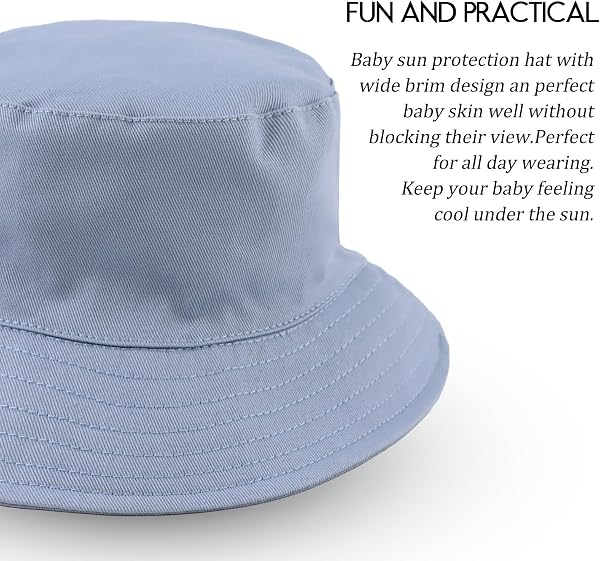 XIAOHAWANG Baby Boy Sun Hat Infant Toddler Dinosaur Bucket Hats Summer Baby Boys Beach Caps - 5