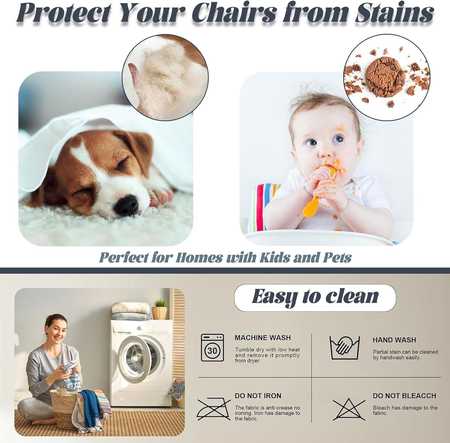 Curved Back Dining Room Chair Covers with Arms Stretch Accent Swivel Bar Stool Chair Slipcover with Armrest Office Desk Chair Covers Protector for Vanity Living Kitchen Seat Cover for Chairs