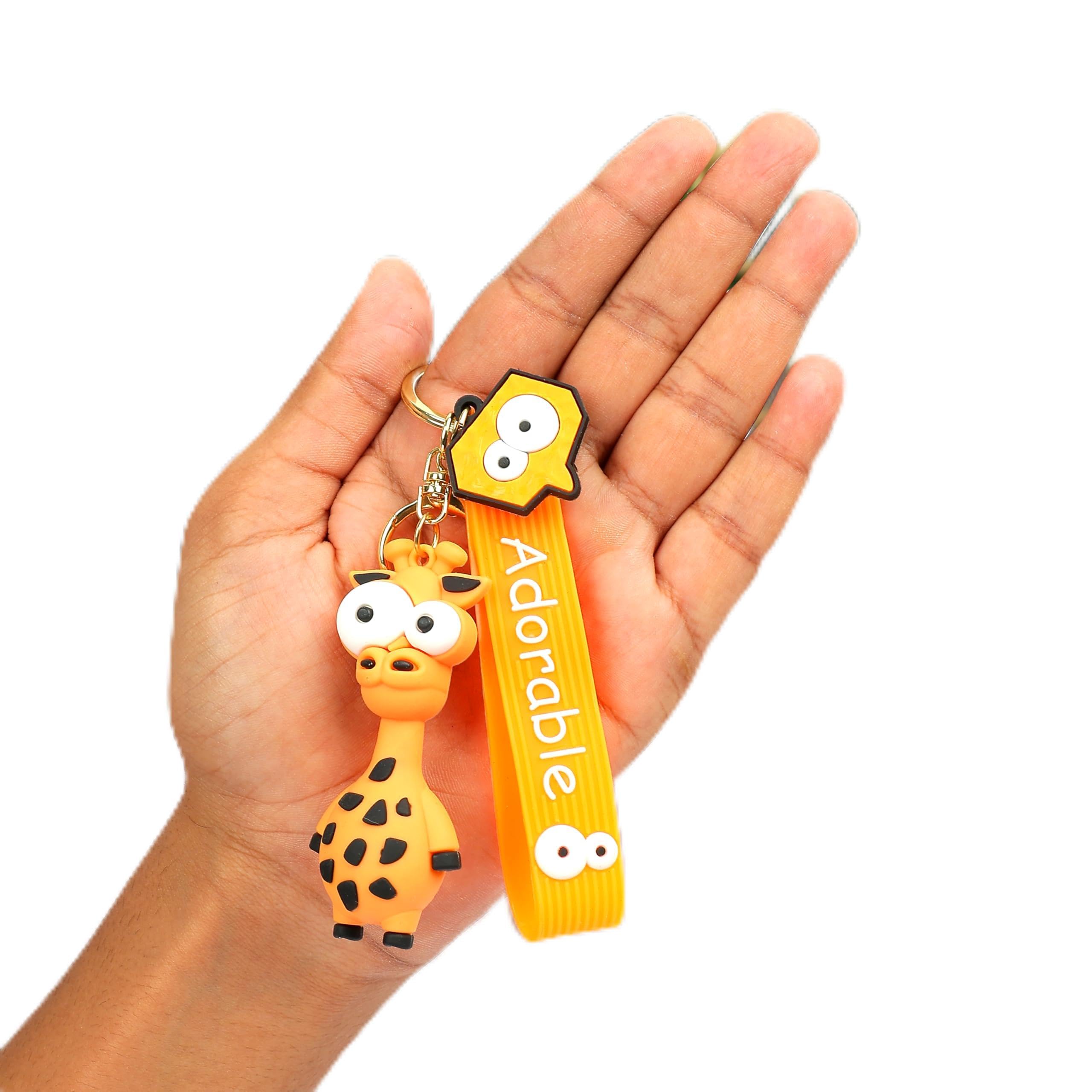 Daiyamondo Fun & Stylish 3D Animal Rubber Key Rings with Long Ribbon Perfect Keychain Gift for Kids and Animal Lovers! (Orange Giraffe) (B0D9DJ6JH1) Amazon Price History, Amazon Price Tracker