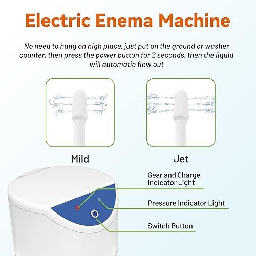 Miniatura 4 de TopQuaFocus Máquina automática de enema, kit de cubo de enema de café eléctrico para hombres, limpieza de colon, reutilizable, ducha anal para