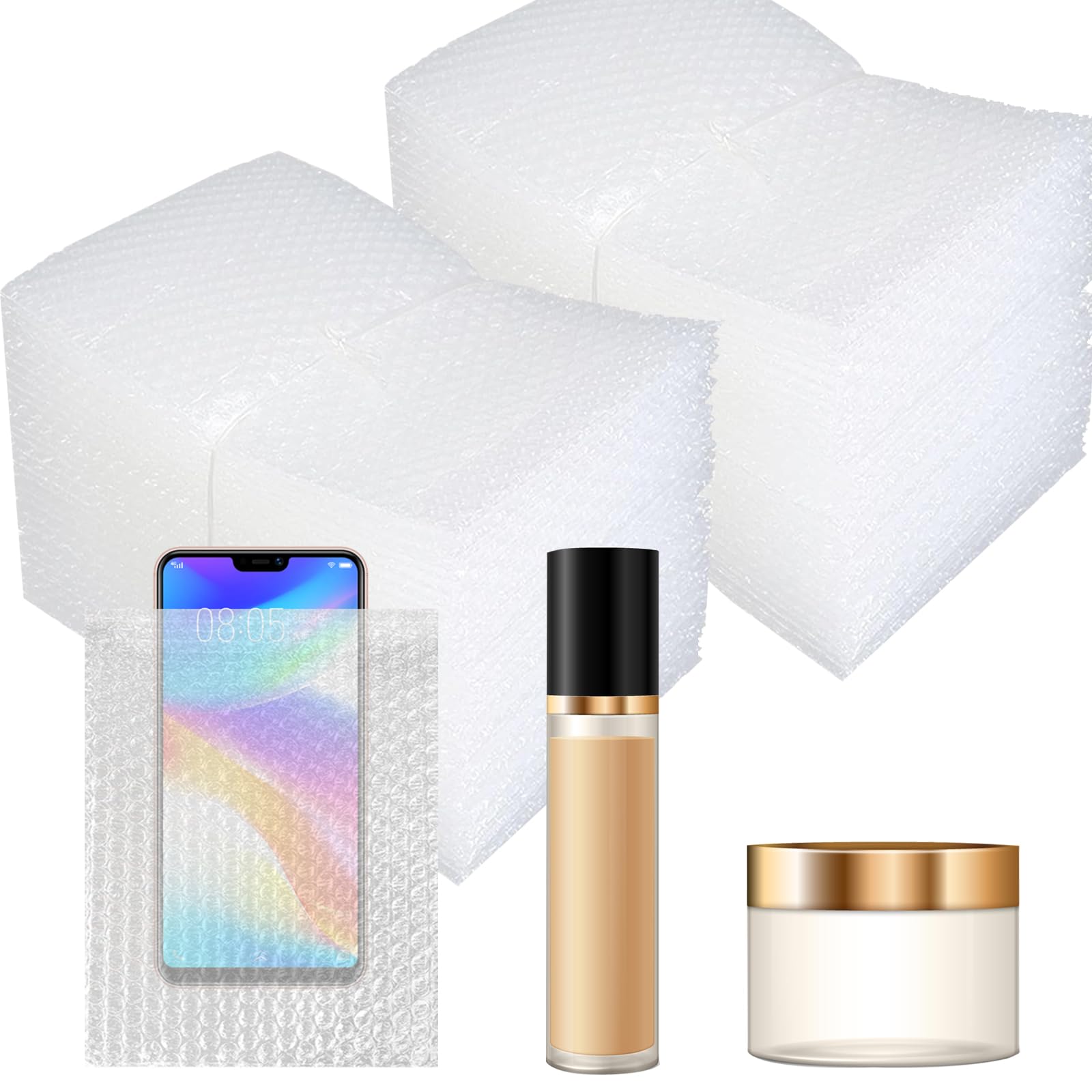 100 Pack Bubble Bag Wrap Pouches, 6x8 Inch Small Bubble Bags for Packing, Double Walled Shockproof Bubble Cushioning Wrap Bag Pouches for Storage, Shipping, Moving Supplies