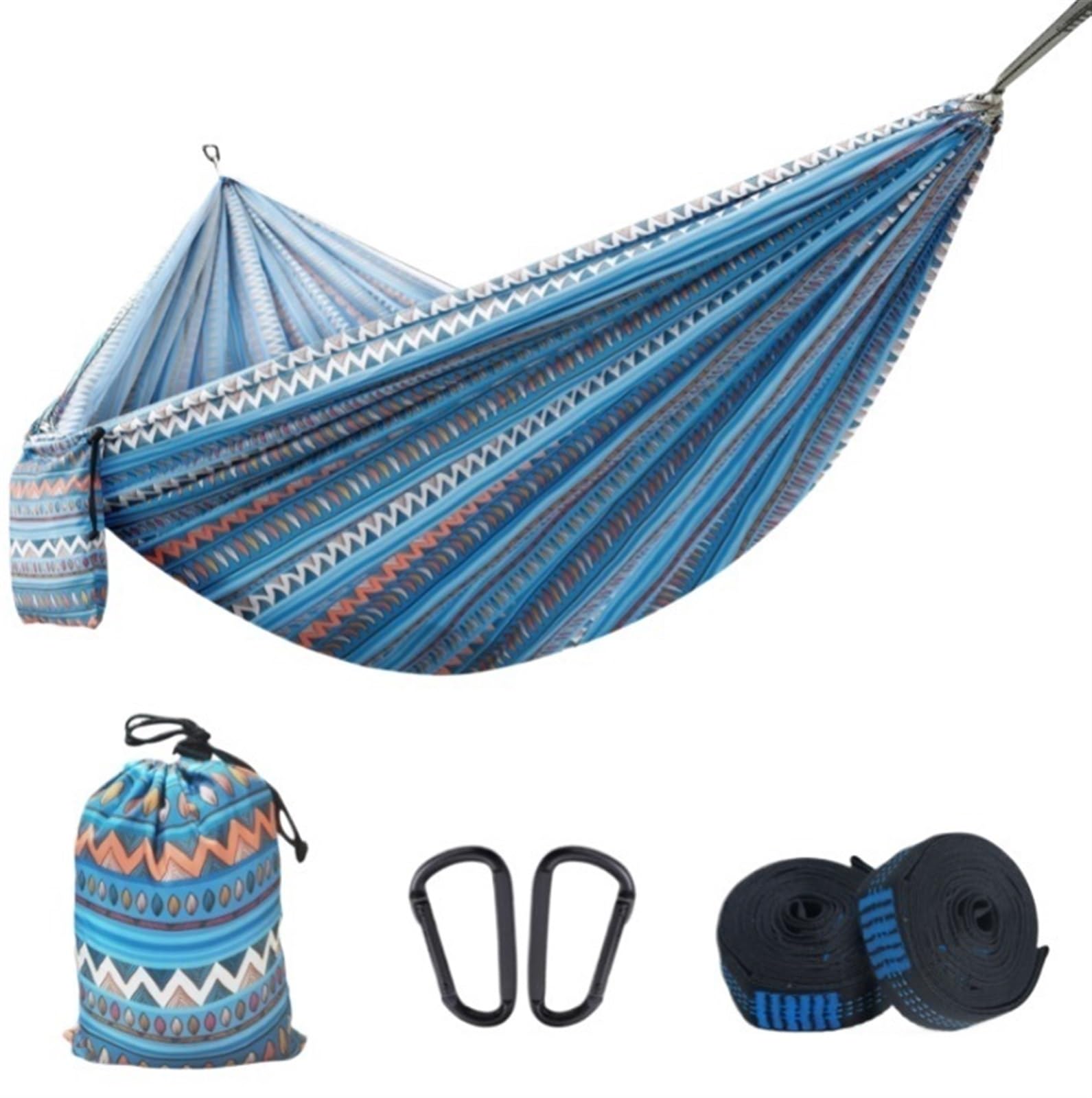 Hamak Ogrodowy Zewnątrz Hamak Klasyczny 260x140 Cm, Huśtawka Hamakowa Na Świeżym Powietrzu Do Relaksu Patio Podwórkowy Boho Kempingowy Przenośny(A)