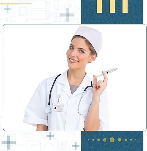 Miniatura 4 de Accesorio para disfraz de Halloween, el juego de disfraz de enfermera incluye sombreros de fiesta de lactancia, estetoscopio y jeringa con soporte