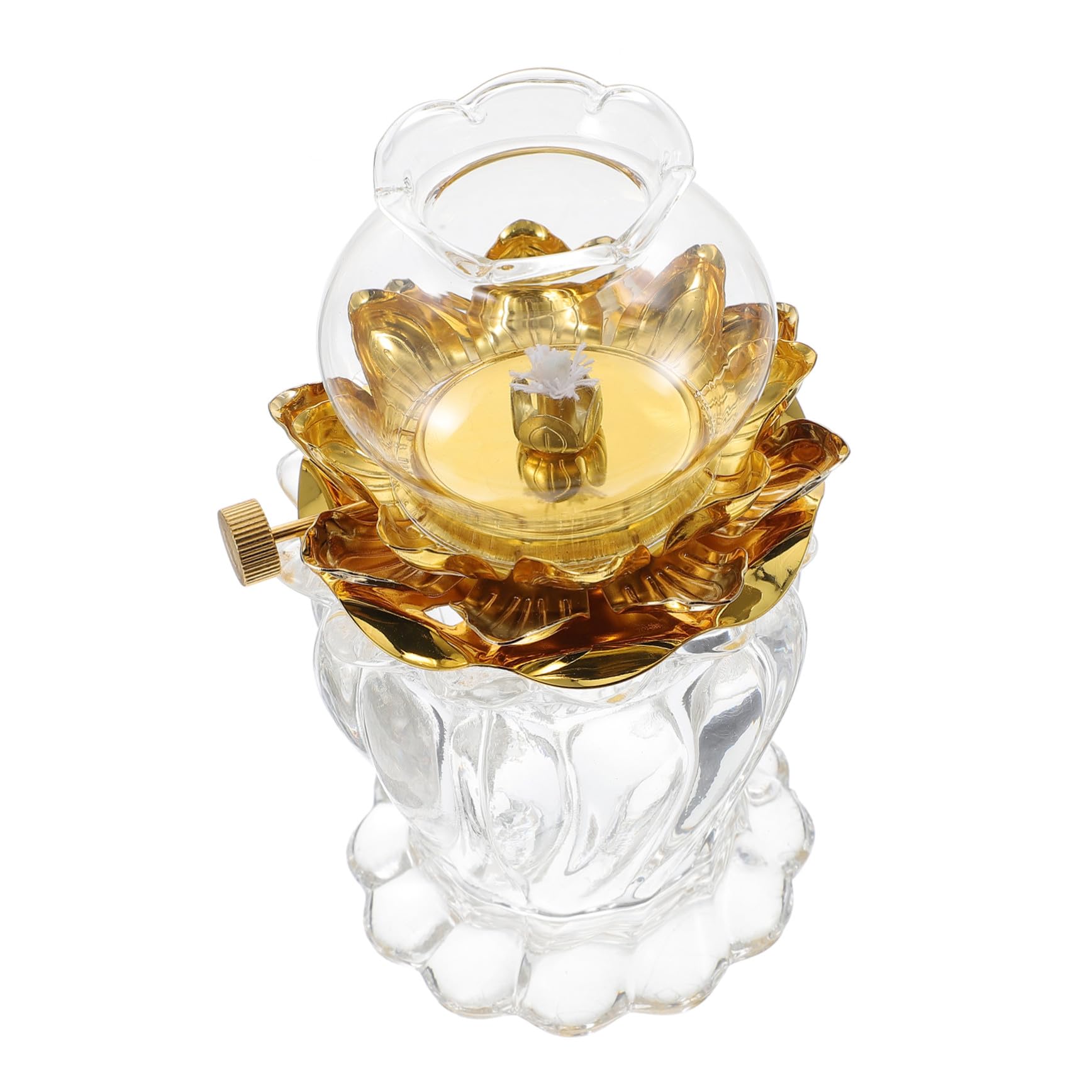 Lampe à huile vintage avec cheminée en verre et brûleur ajustable
