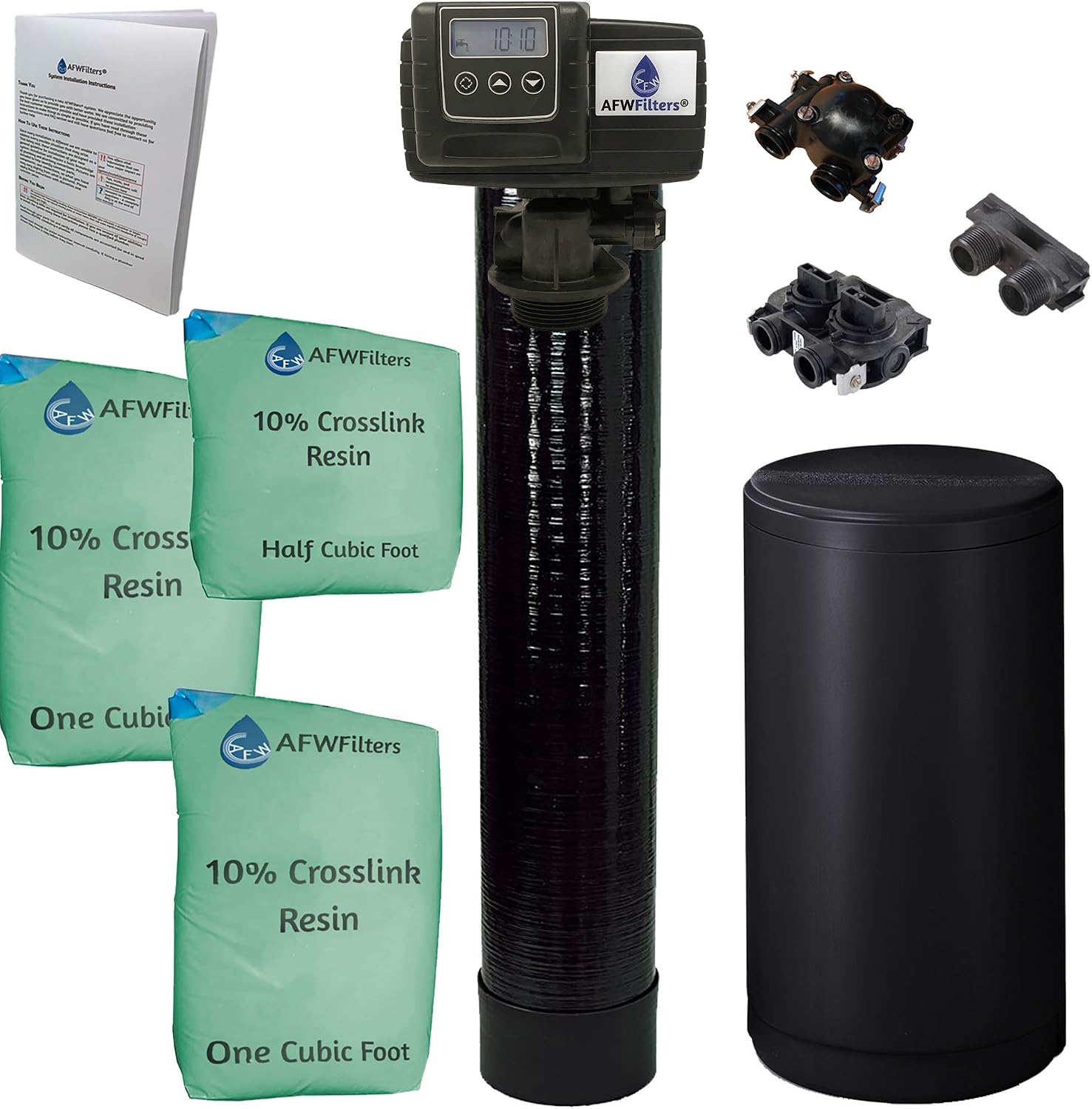 AFWFilters Designed Water Softener with Upgraded 10% Resin and Fleck 5600SXT (40,000 grain (40k))