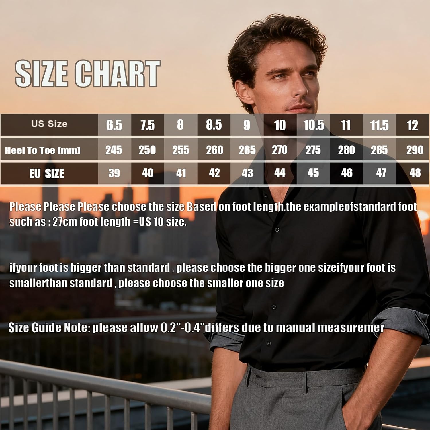 Men‘s Patent Leather Combat Boots Comfortable Chunk Platform Lug Sole Non-Slip Outdoor Waterproof Casual Oxford Chukka Ankle Boots for Streetwear Motorcycle Riding - Image 3