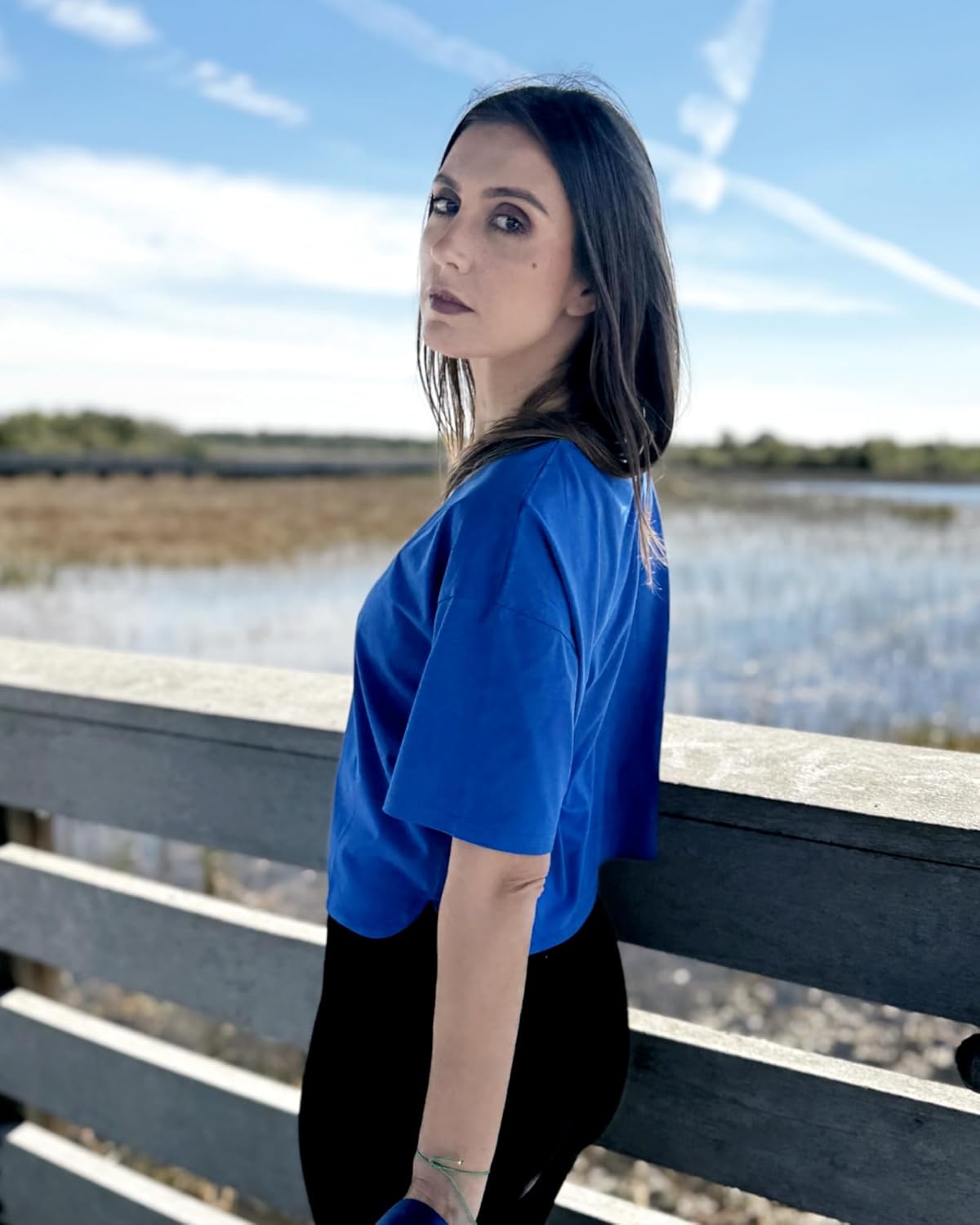 G4Free Short Sleeve Crop Workout Tops for Women Loose Fit Cotton Basic T-Shirts - Image 3