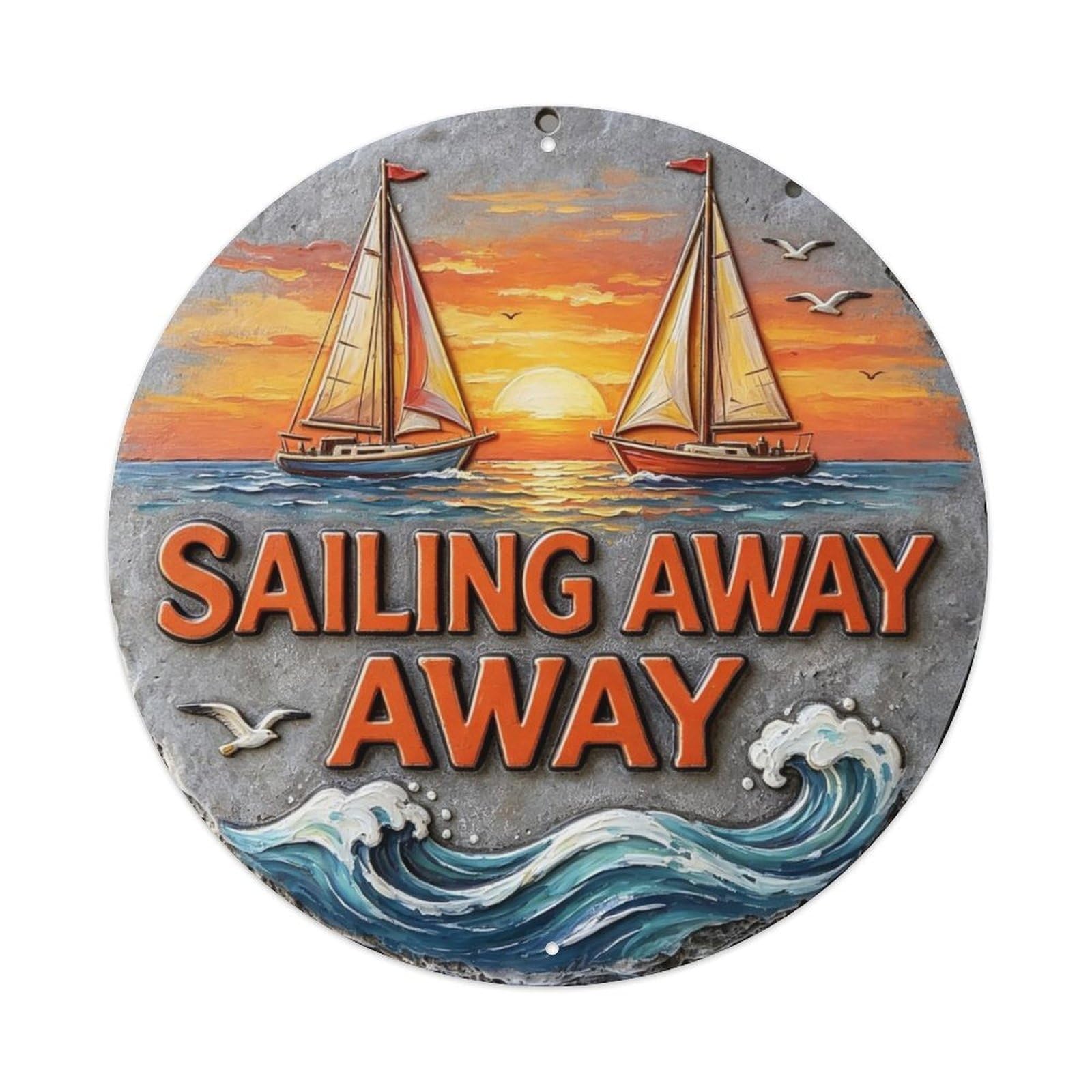 Sailing Away Metal Tin Sign Plaque