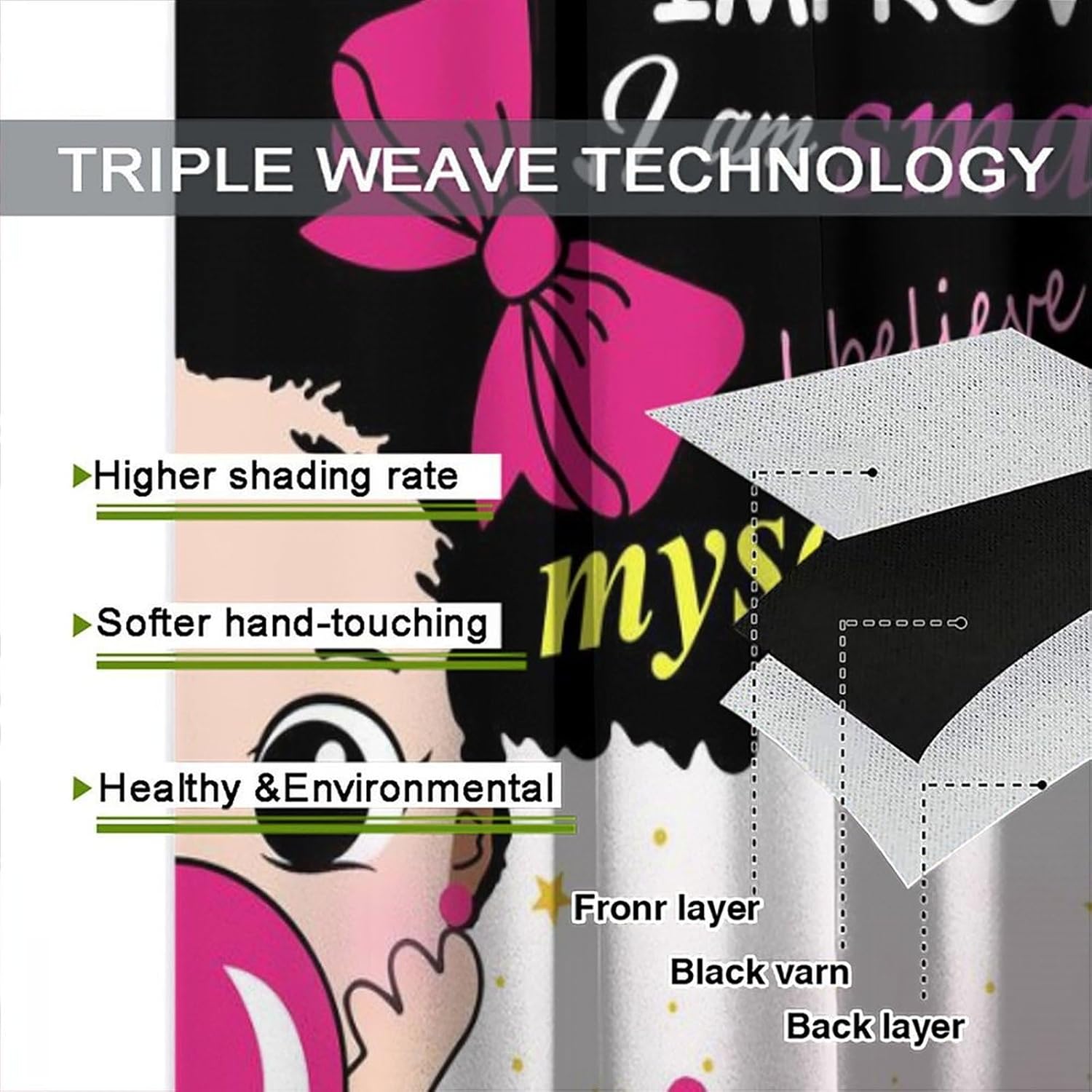 Girls Bedroom Curtains Cartoon American Girls Princess Pink Window Treatments for Kids Bedroom Nursery Gift Drapes 42x45 Inch