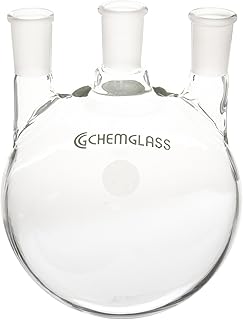 Chemglass CG-1522-50 Glass 2000mL Round Heavy Wall 3 Neck Bottom Boiling Flask with 24/40 Standard Taper Outer Joint