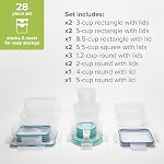 Snapware Solutions totales en plastique (14-Pack, Tailles mélangées) Ensemble de contenants de stockage des aliments, hermétique & Tupperware sans BPA de verrouillage en plastique étanche, congélateur Lave-vaisselle Micro-ondes Safe