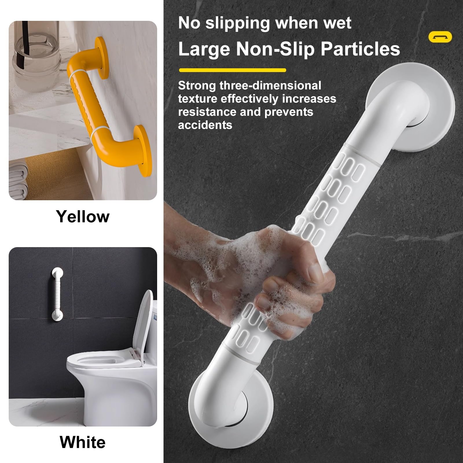 30-140CM Edelstahl Haltegriff Bad Rutschfest für Dusche und WC | Sicherheitsgriff aus Rostfreiem Edelstahl, Stabiler Badewannengriff für Senioren, Kinder und Patienten(Weiß,78cm)