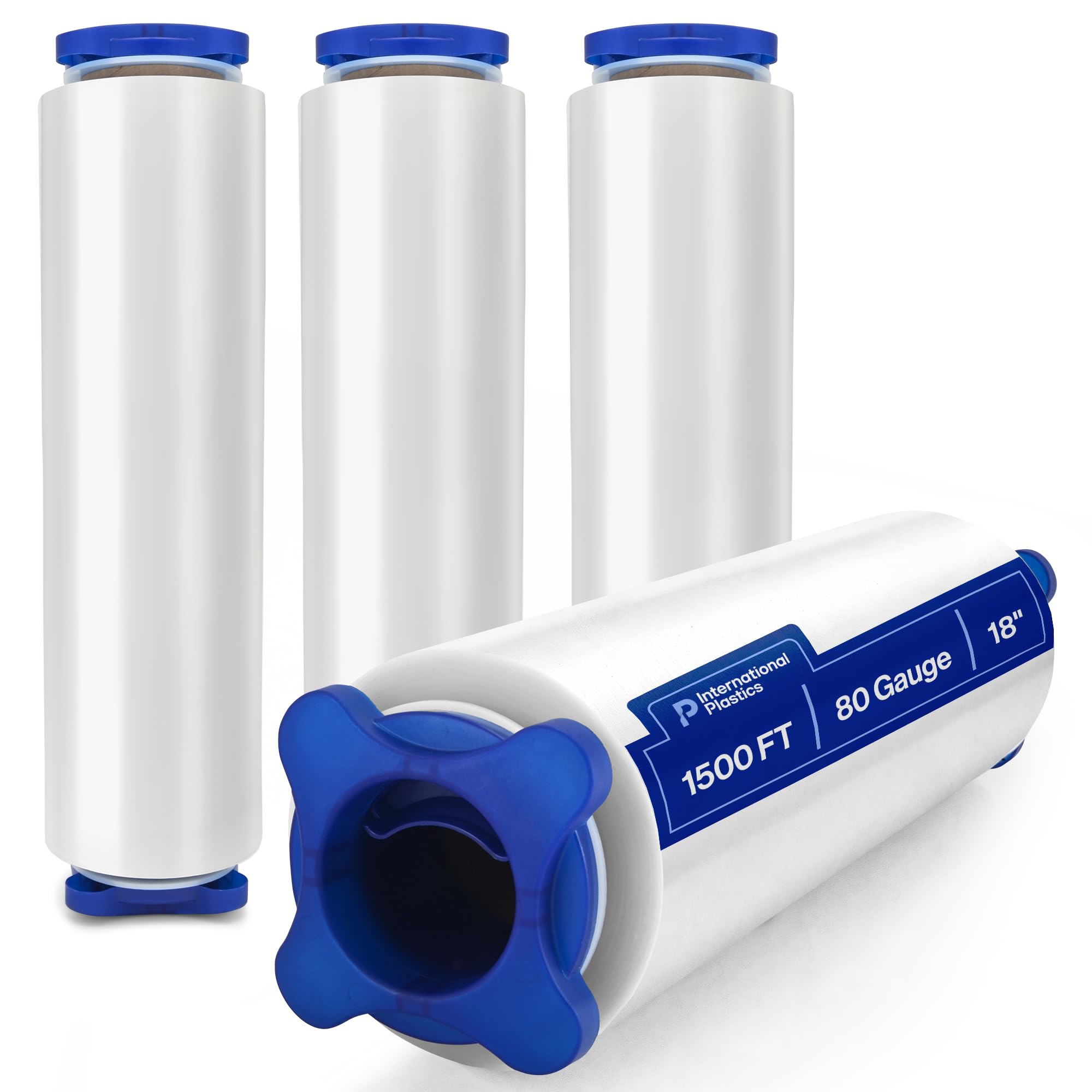 International Plastics Co. 18" Stretch Film/Wrap 1500 feet 7 Layers 80 Gauge Industrial Strength up to 800% Stretch 20 Microns Adhering Packing Moving