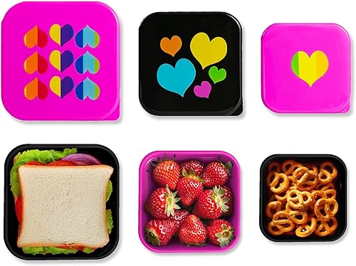 Miniatura 2 de Wildkin Recipientes de alimentos anidables para niños y niñas, perfectos para guardería y preescolar, juego de 3 contenedores de alimentos plegables