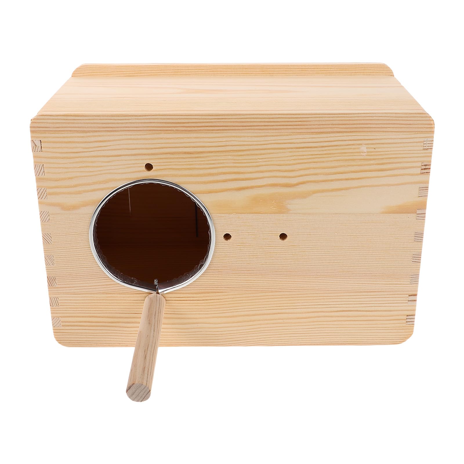UPKOCH Solidna drewniana budka lęgowa: 10"X7"X5,9" Gniazdo lęgowe dla papug - wiszące gniazdo do ogrodu i na patio dla nimf i nierozłączek - domek dla papug
