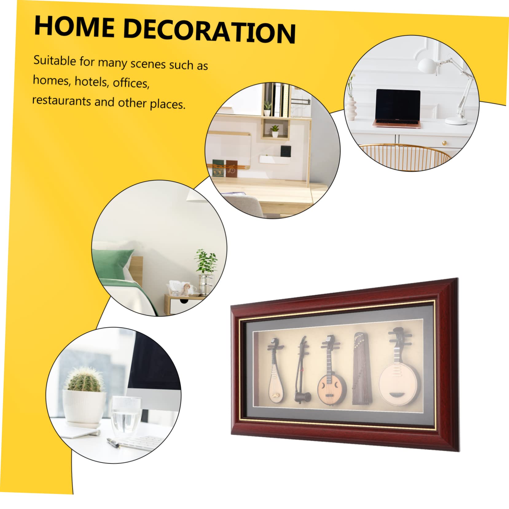 MAGICLULU Mini Riproduzione di Strumento Folk Decorativo 5 Pezzi Realistico | Set da Tavolo, Legno Plastico Pvc, Atmosfere Artistiche e Musicali, Hotel e Housewarming