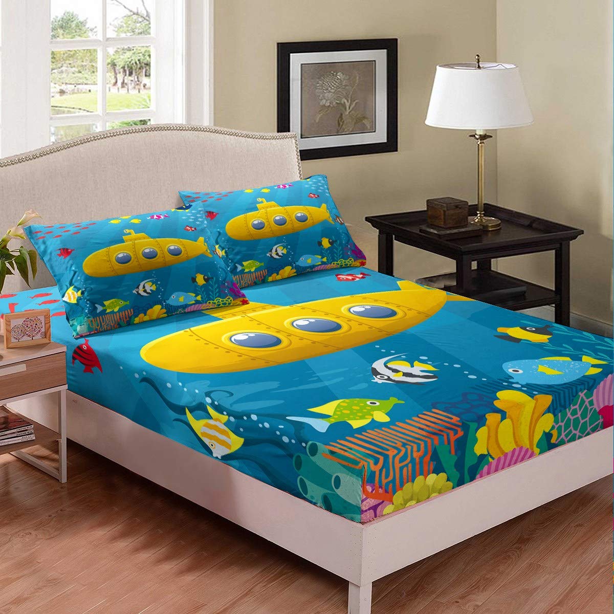 Housse de lit sous l'eau pour une chambre d'enfant d'explorateur