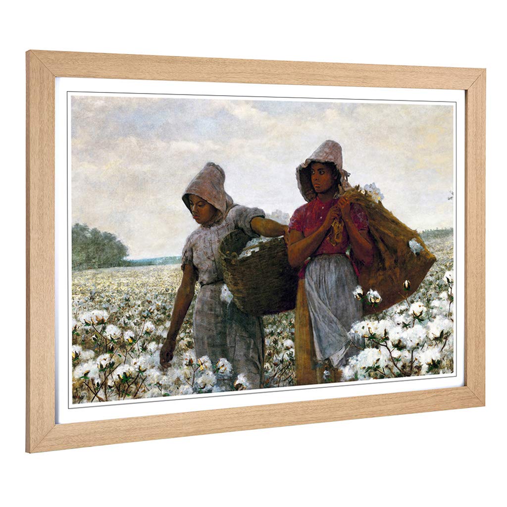 Big Box Art Framed Print of Winslow Homer The Cotton Pickers Design | Wall Art Picture | Home Decor for Kitchen, Living Room, Bedroom, Hallway, Oak, A2 / 24.5x18 Inch / 62x45cm