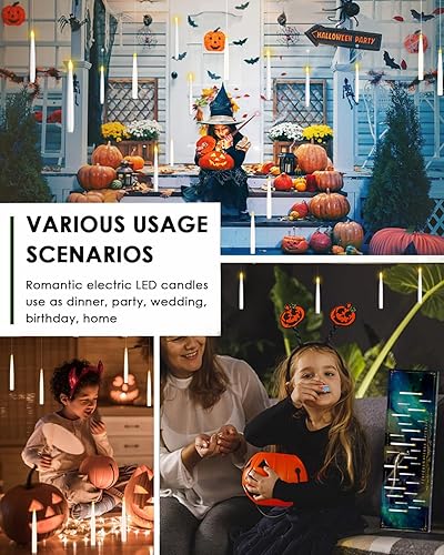 Miniatura 5 de Velas flotantes con varita, velas colgantes mágicas parpadeantes sin llama con control remoto, velas LED flotantes alimentadas por batería para