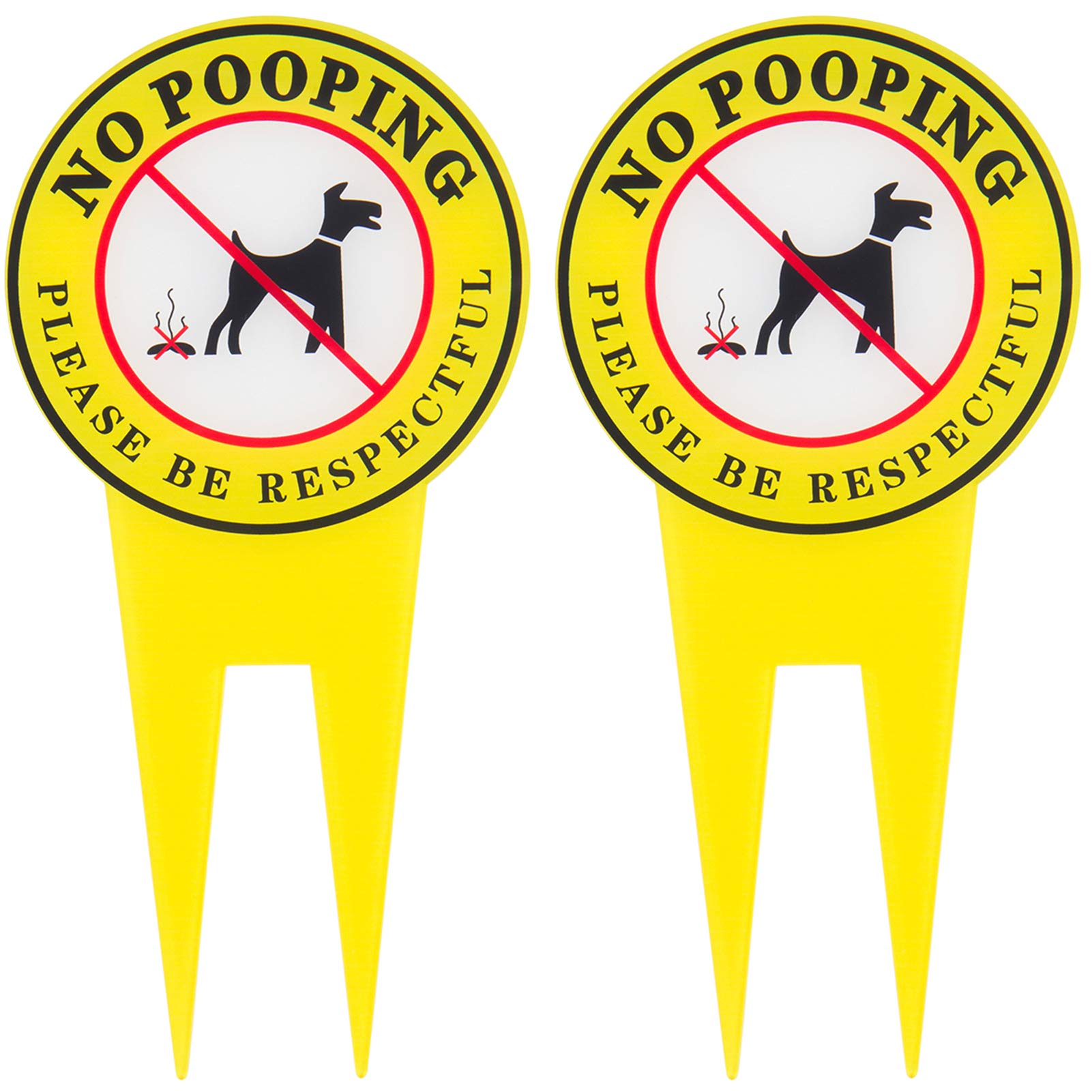 Buy 2 Pack No Pooping Dog Signs for Yard Please Be Respectful Double