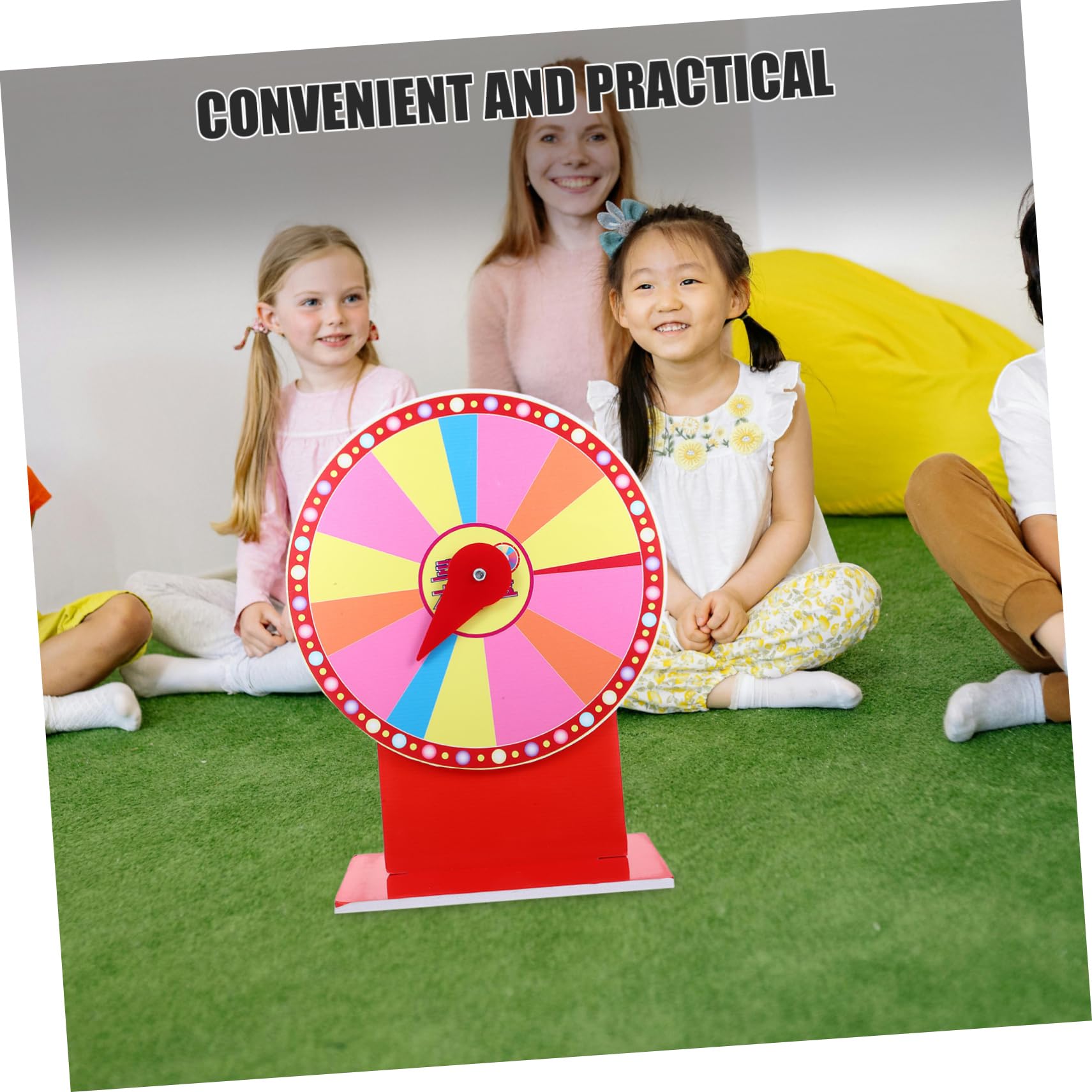 Totority Fortune Rotating Prize Wheel DIY Game Prize Wheel Raffle Game Turntable PVC Metal Lightweight Tabletop