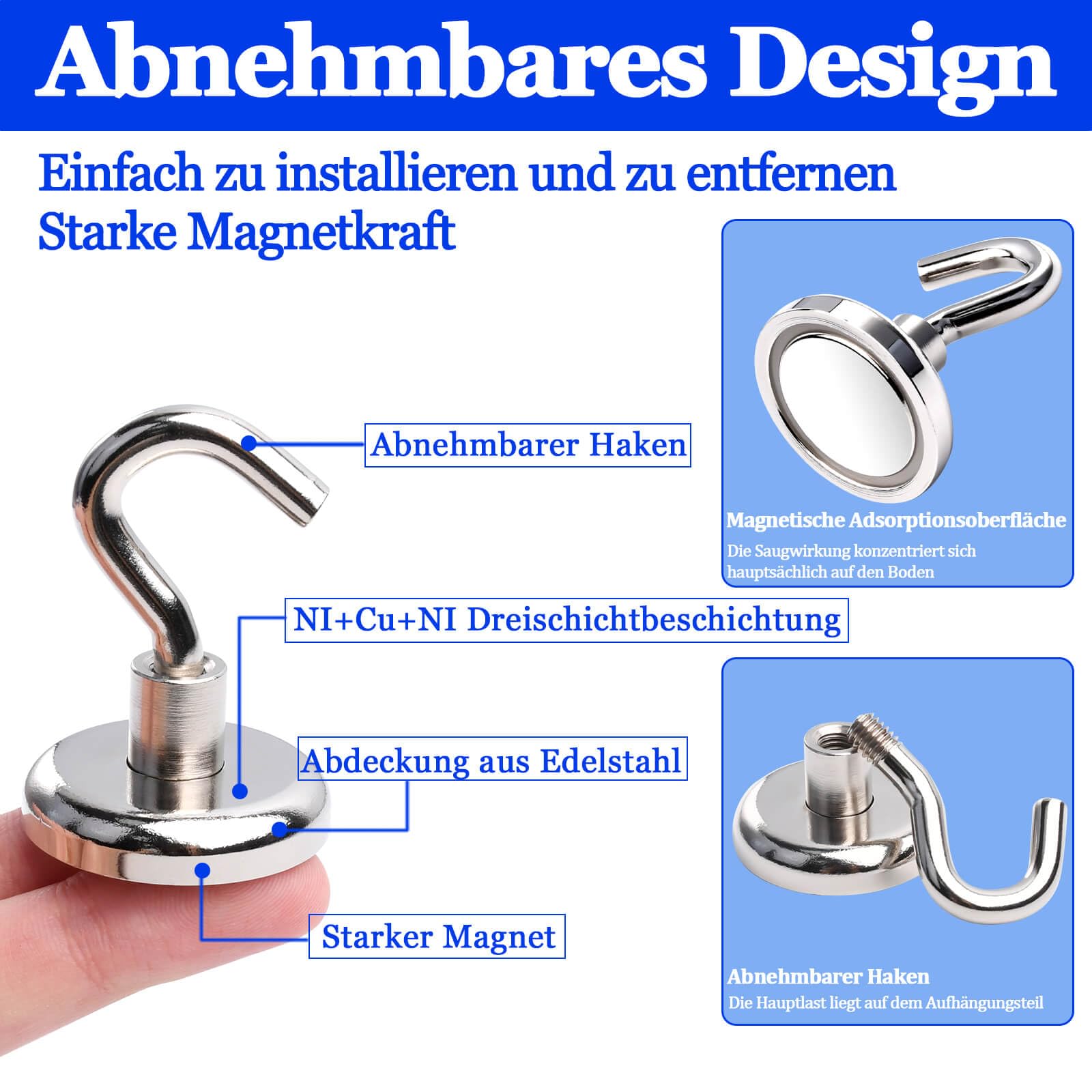 Bunte Magnethaken - Extra Stark Für Kühlschrank, Whiteboard & Mehr
