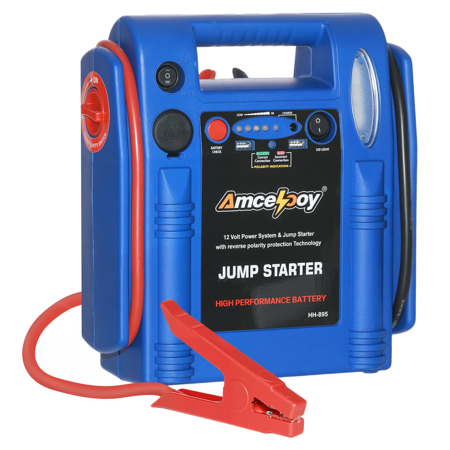 2000 Peak Amp Car Battery Jump Starter 12V Booster for Up to 8 0L Gas 8 0L Diesel