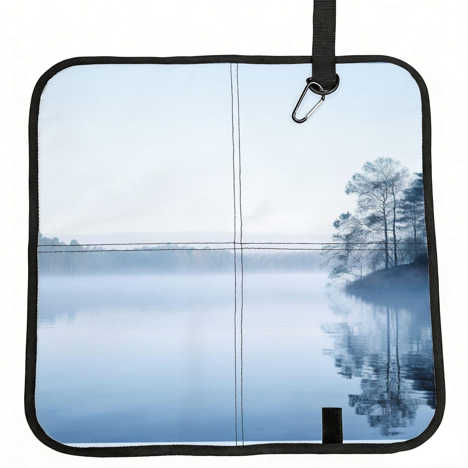 YGLHBDPBF Tranquil water Print Camping seat cushion,Foldable Sitting Pads,Save Backpack Space for Hiking