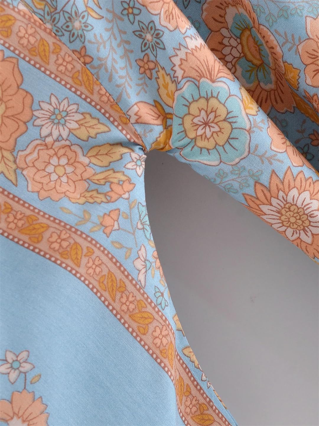 Disimlarl Kimono da donna con stampa bohémien, scollo a V, maniche a pipistrello, maxi abito da spiaggia