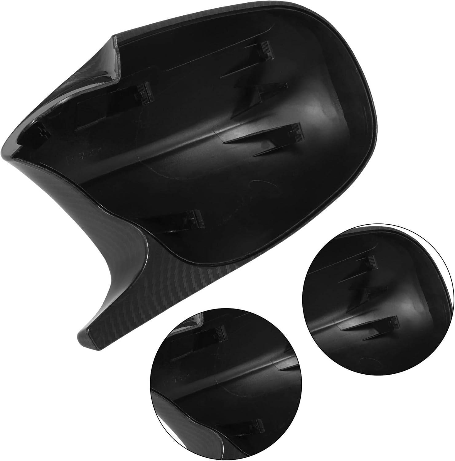 X AUTOHAUX Pair Exterior Rear View Mirror Housing Door Wing Mirror Cover Cap Carbon Fiber Pattern M3 Style for BMW 3 Series E90 E91 E92 E93 Facelifted 2008-2011