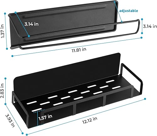 Miniatura 8 de JS HOME Estante magnético para especias para refrigerador de 1 nivel y soporte para toallas de papel, organizador magnético para refrigerador,