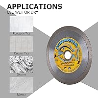 Vista 4 de Delta Diamond Piranha Premium - Hoja de sierra de diamante para azulejos de 4 1/2 pulgadas, borde continuo, eje de 7/8 a 5/8 pulgadas, azulejos