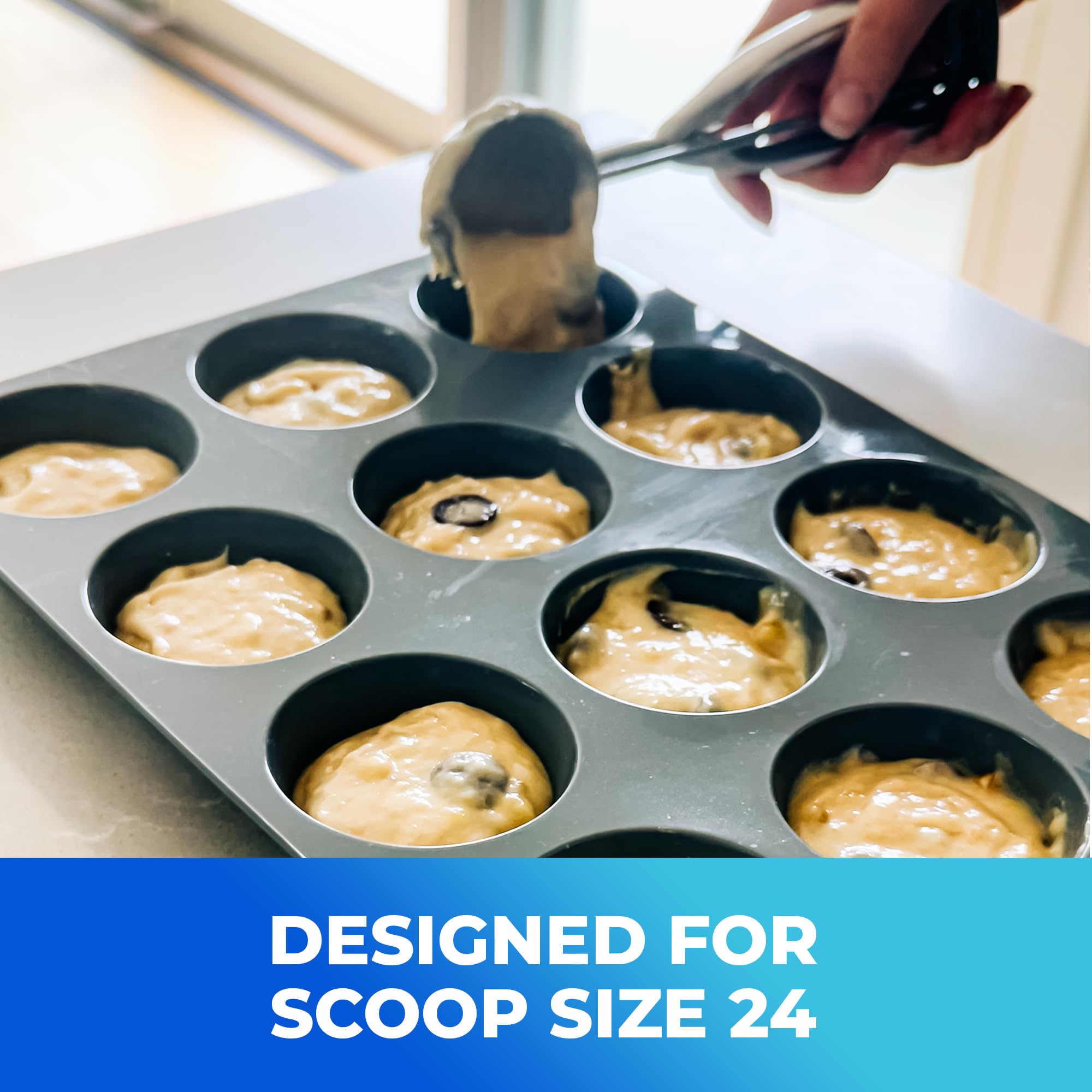 Jenluca Silikon-Cupcake- und Muffin-Backform – Set mit zwei Formen für 12 Tassen, antihaftbeschichtet, BPA-frei, spülmaschinenfest, keine Cupcake-Einlage erforderlich