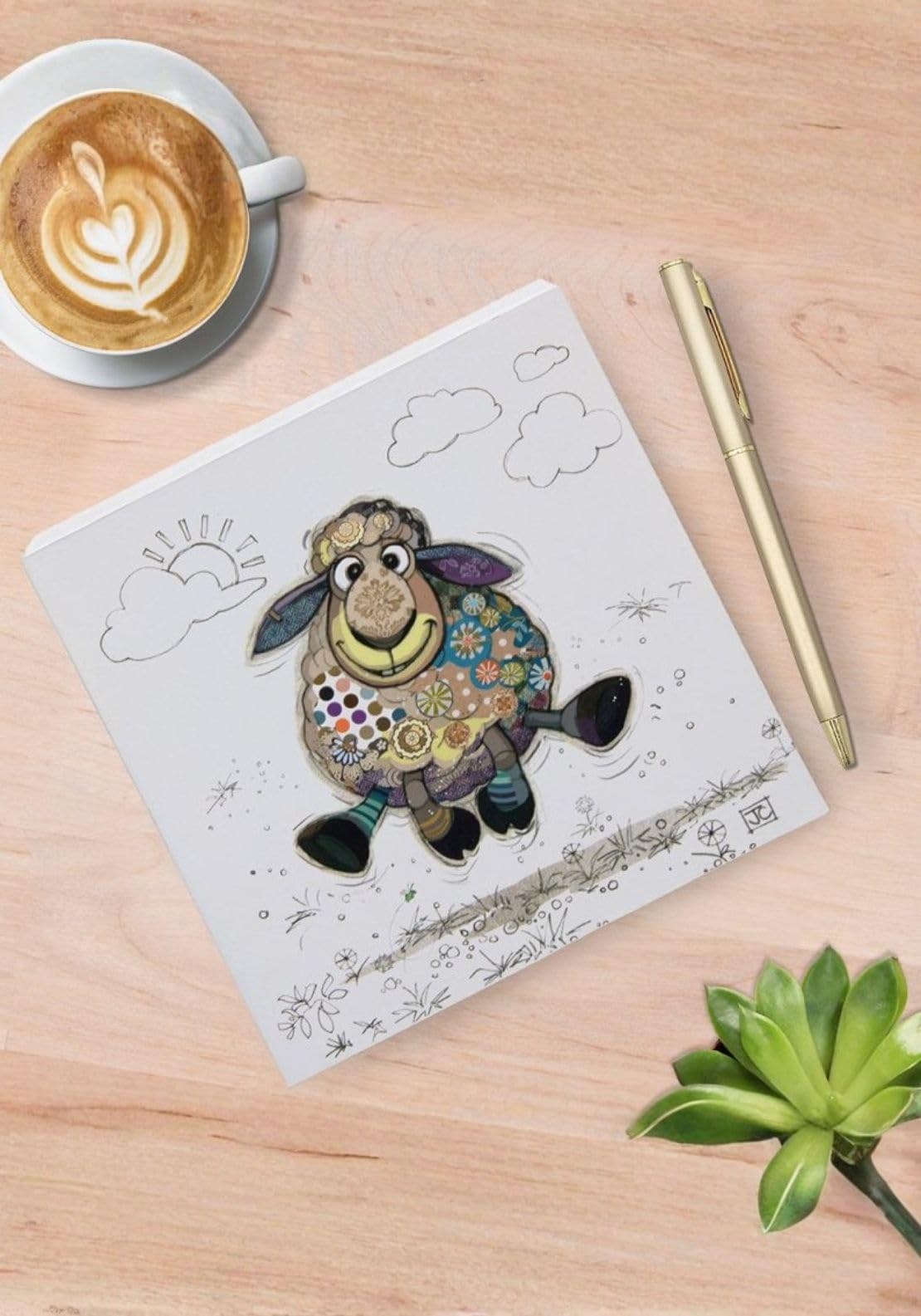 Sasha Sheep Memo Block For Home And Office Use | Cute Animal-Themed Note Block For Everyday Lists And Reminders | Fun Desk Accessory Or Gift For Children, Teachers, Or Stationery Lovers