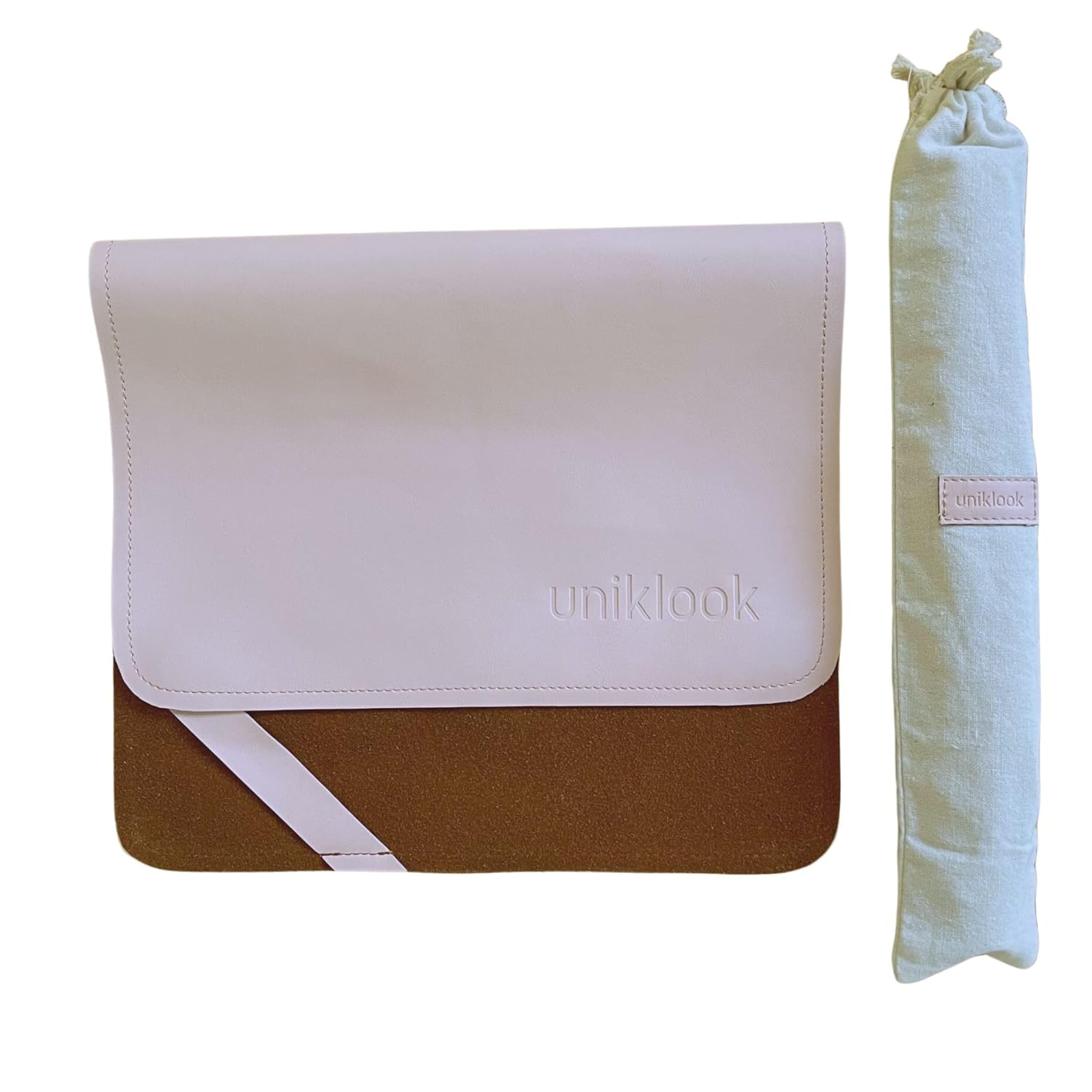 UNIKLOOK Leather Portable Changing Pad - Vegan Leather - Travel Baby Changing Mat - Multipurpose Portable Diaper Change Station Waterproof 14"x22"