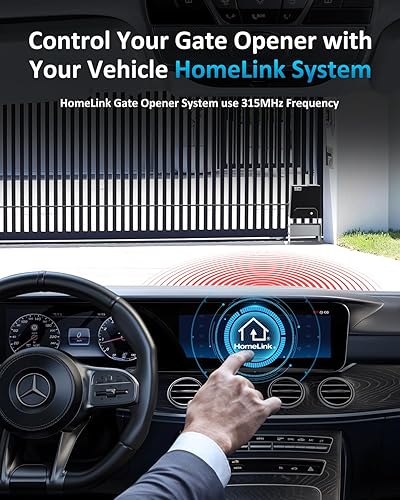 Miniatura 2 de Abridor automático de puertas correderas compatible con HomeLink de hasta 3300 libras con 2 controles remotos y sensor de infrarrojos, motor