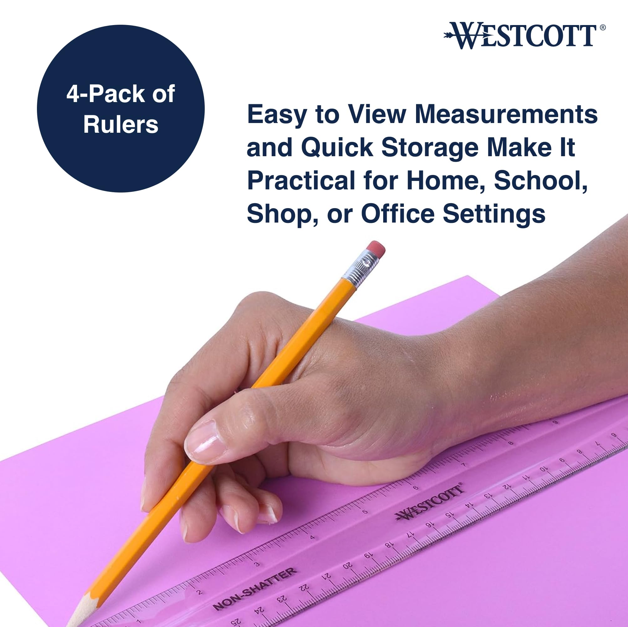 Snapklik.com : Westcott 12-Inch Flexible Shatterproof Rulers, Flexible ...