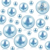 Vista 11 de 150 cuentas de perlas de imitación pulidas en crema sin agujeros para decoración de relleno de jarrones, rellenos de perlas de plástico