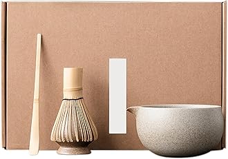 Japanese Matcha Set - Bowl, Spoon, Sifter & Whisk Holder - Manual Matcha Kit for Tea Lovers