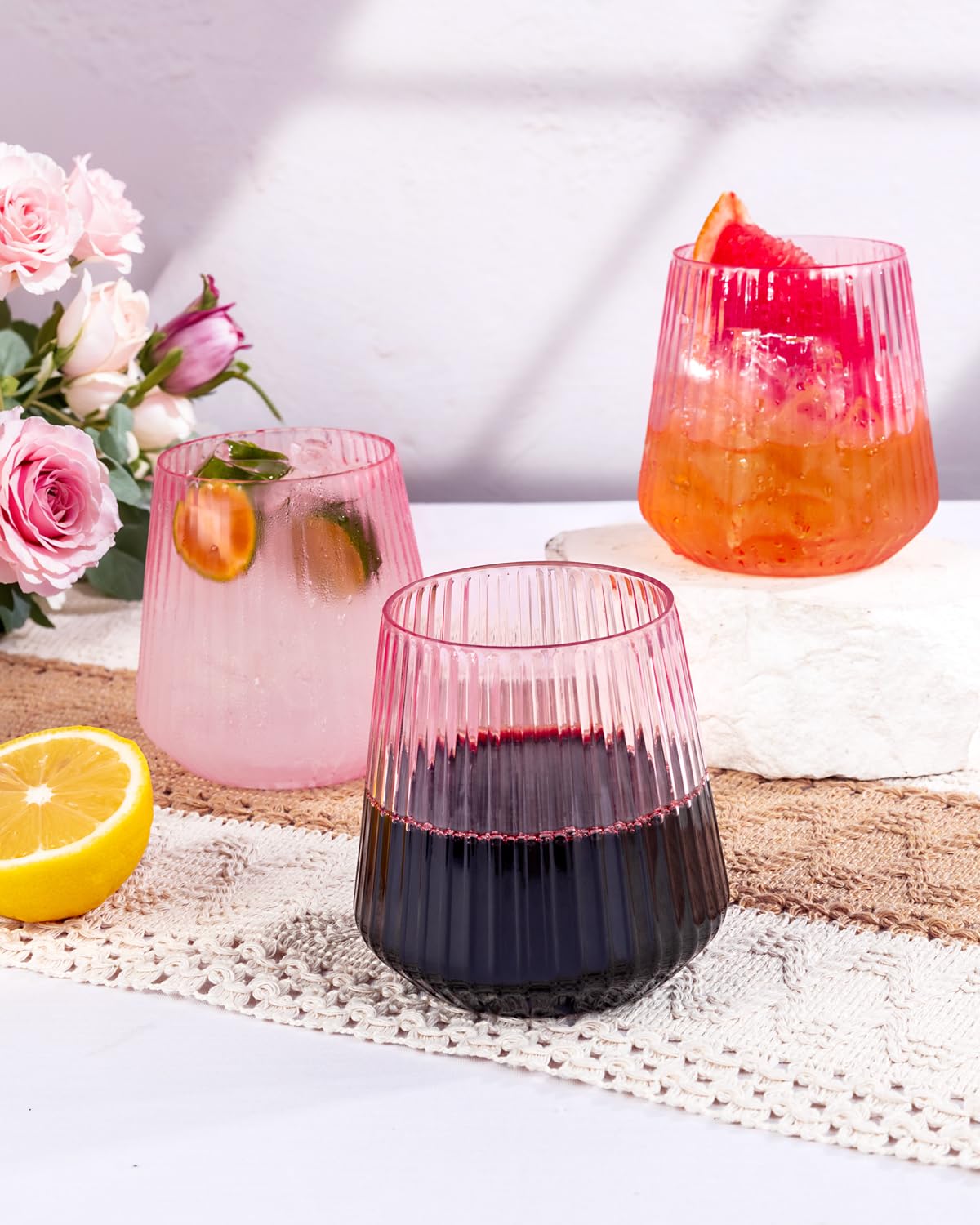 Ciaell 30 Pack Pink Plastic Wine Glasses for Weddings Parties — Amazon image 3