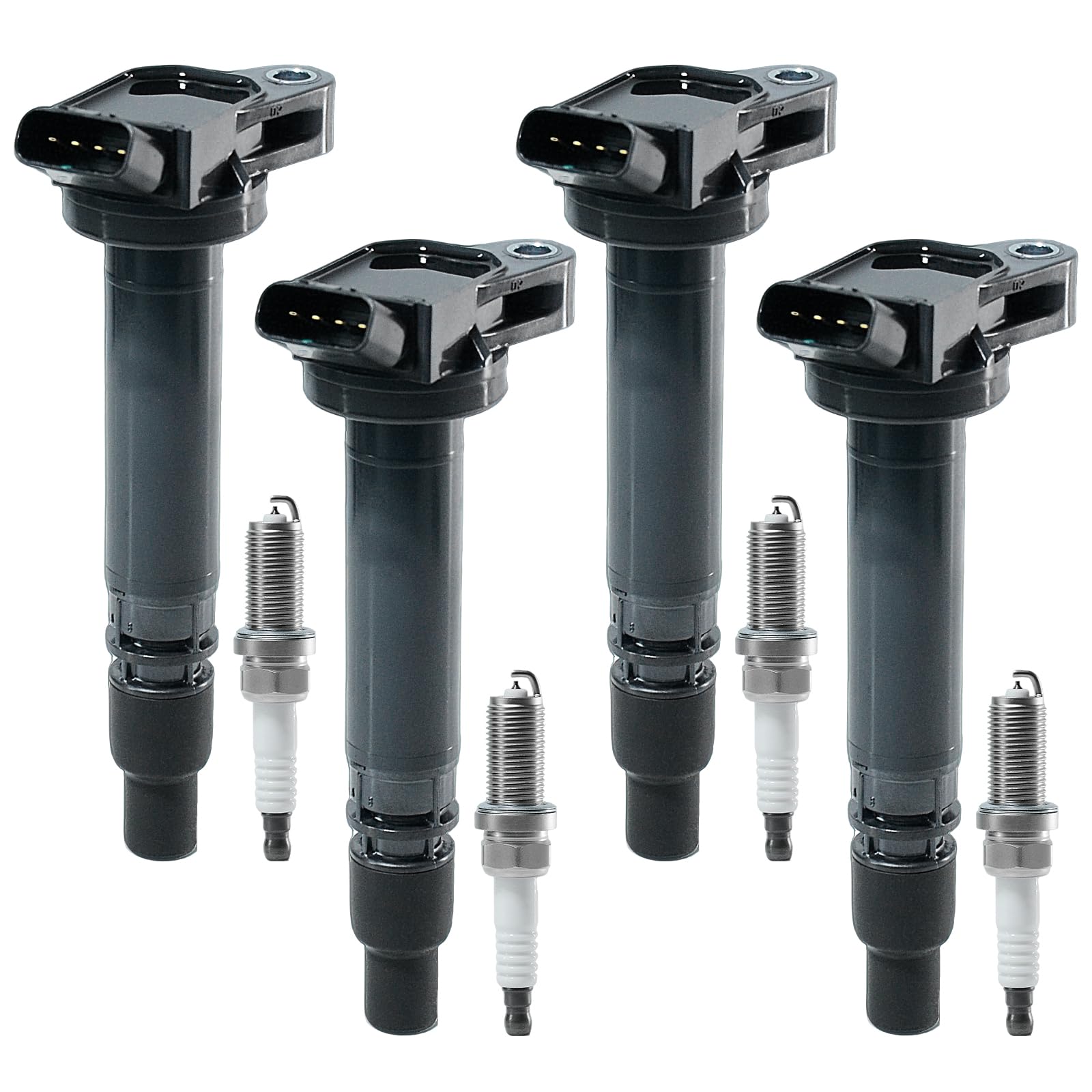 Photo 1 of Ignition Coil Pack & Spark Plug Kit for Toyota L4 2.5L 2.7L, Fit RAV4 2009-2018, Camry 2010–2017, Highlander 2009–2019, Venza 2009–2015, Sienna 2011–2013, Scion tC 2011-2016, Replaces UF487 & 5018