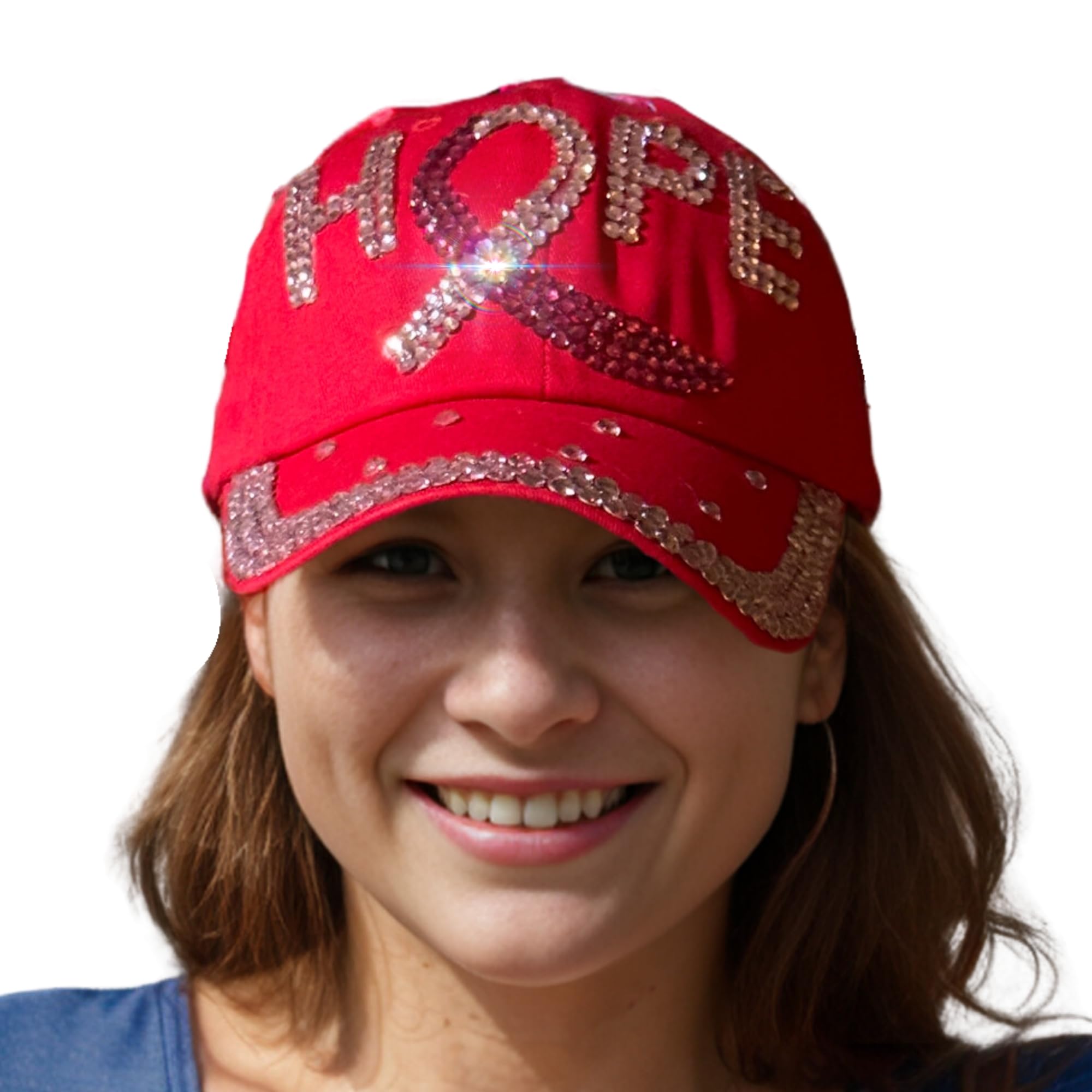 Popfizzy Bedazzled Hat for Women, Rhinestone Denim Hat, Fun Adult Bling Hats, Birthday Gifts for Women, Adjustable, One Size