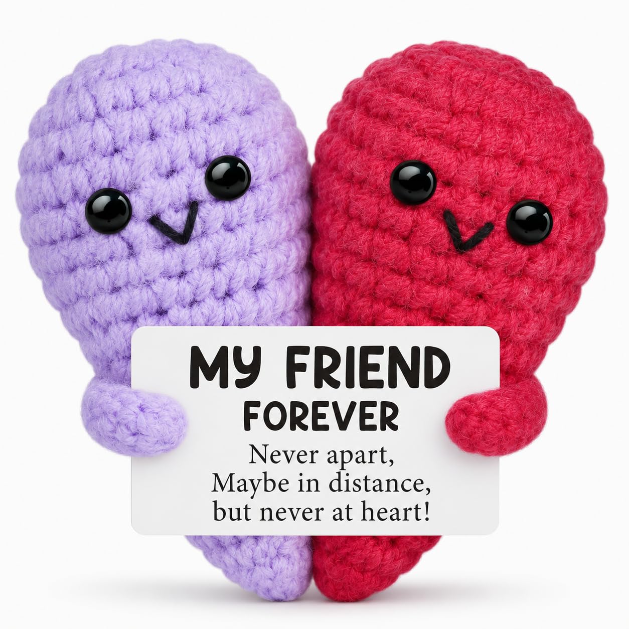 Innovess for Women, Crochet Presents for Best Friends with Positive Message Card,Bestie Gifts, BFF Birthday Gifts for Best Friend Female, Cute Handmade Crochet Doll