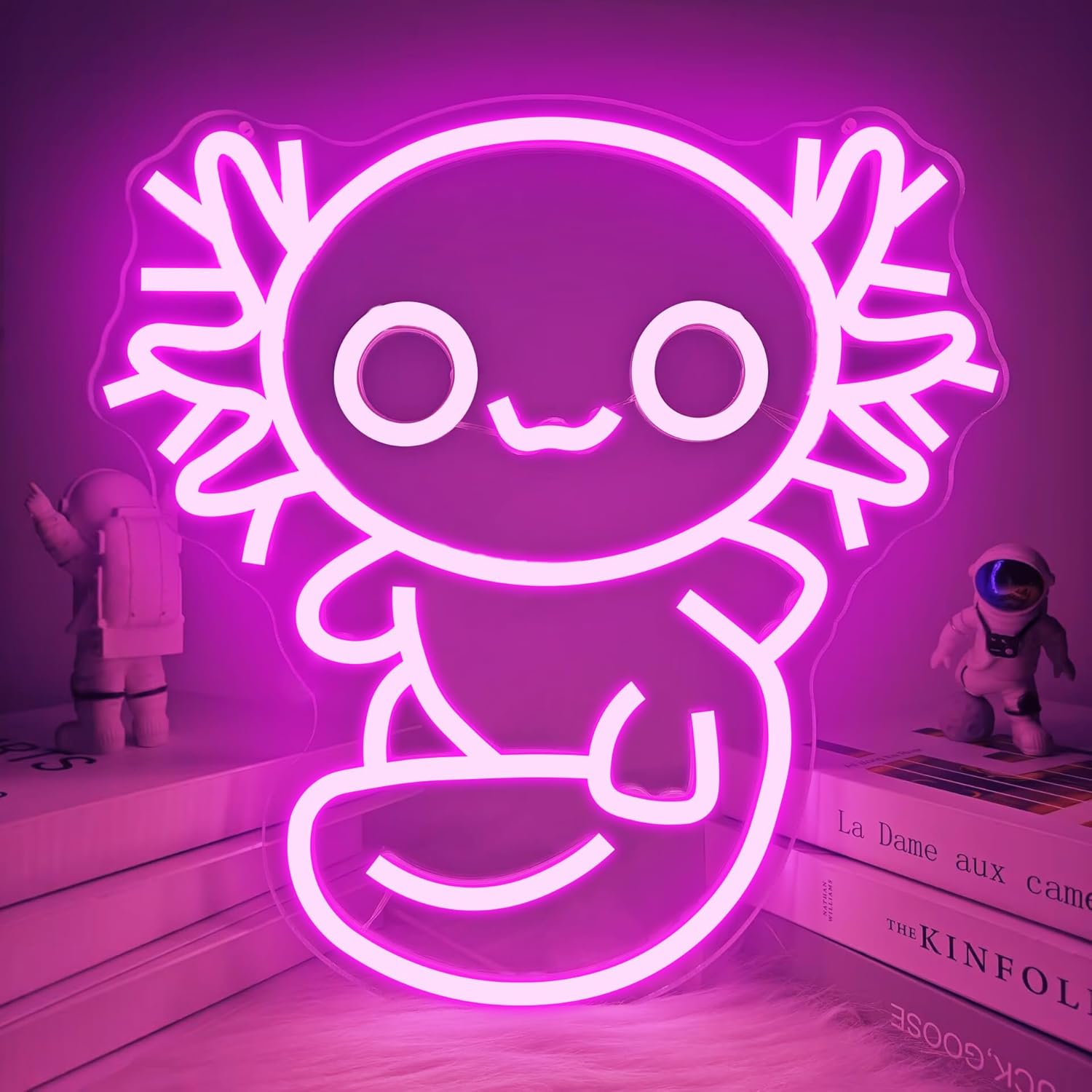 Axolotl Neon Sign for Wall Decor Dimmable Axolotl Neon Light Sign Led Axolotl Party Decorations for Kids Room, Bedroom, Cute Axolotl Neon Sign for Birthday Christmas Gifts - Image 4