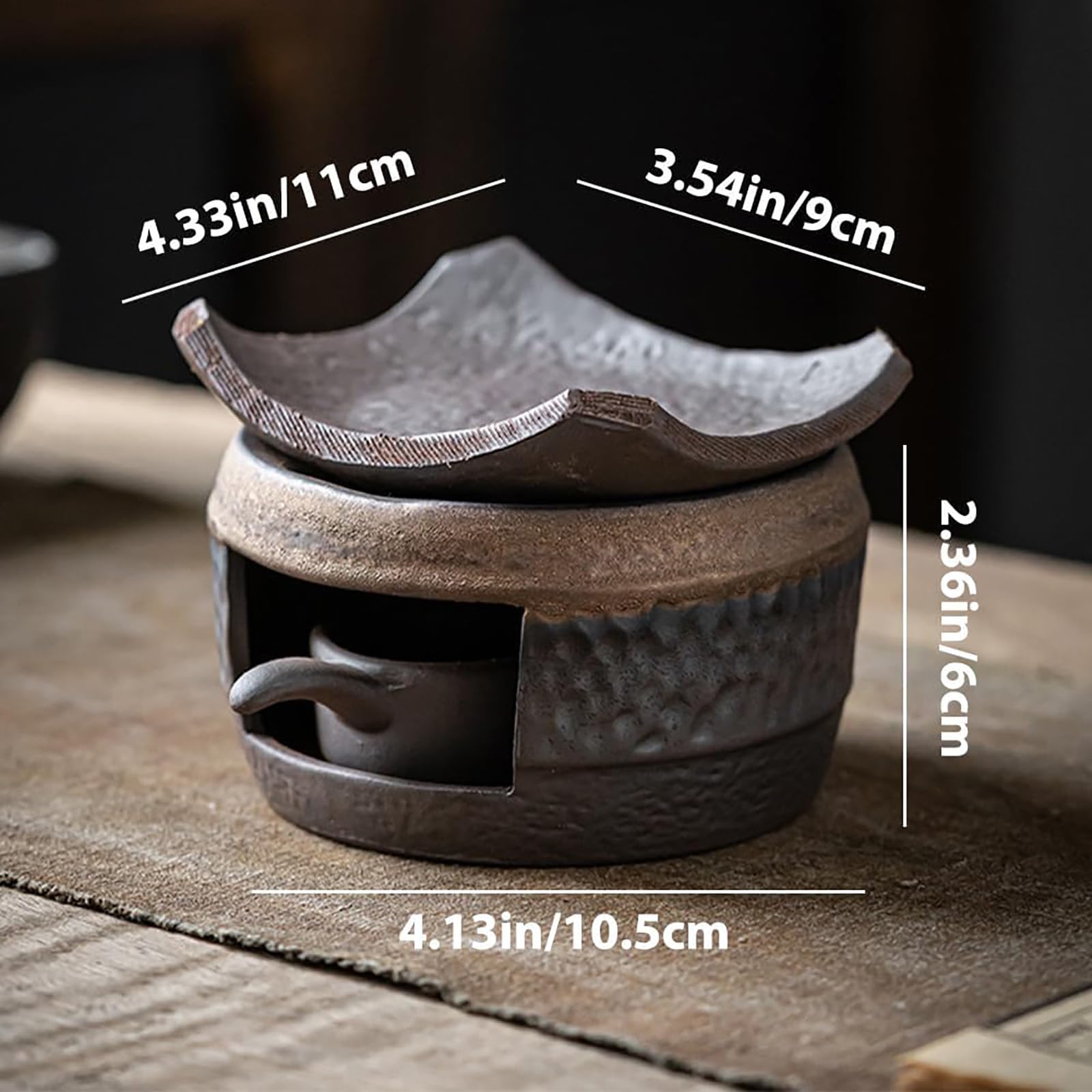 Ceramiczna kuchenka do aromaterapii, palnik olejków eterycznych, palnik do aromaterapii cedrowej i zen, ręcznie wykonany zestaw kadzidełek Zen do medytacji, relaksu i dekoracji sypialni