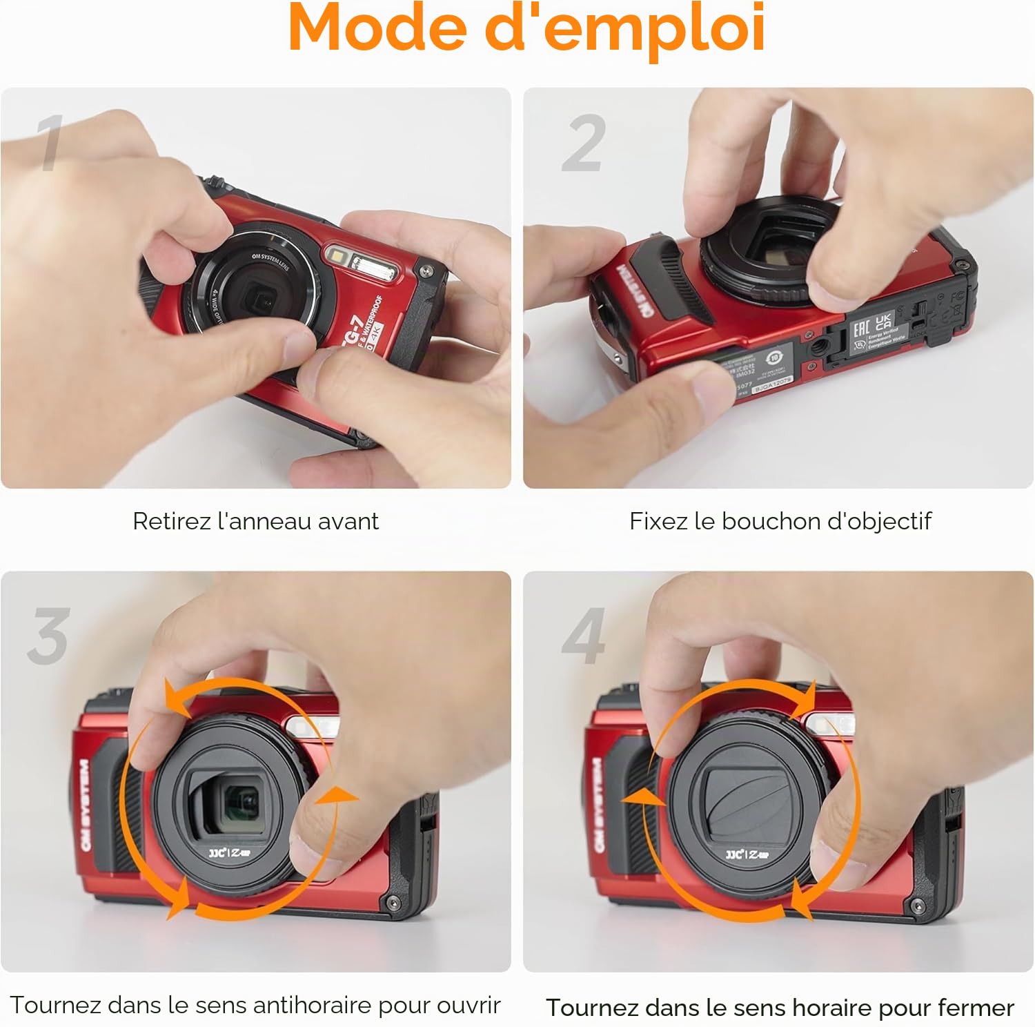 JJC Bouchon de Protection d'objectif pour Appareil Photo Olympus Tough TG-7, TG-6, TG-5, TG-4, TG-3, TG-2 and TG-1F, Om System TG-7, Remplacement pour Olympus LB-T01
