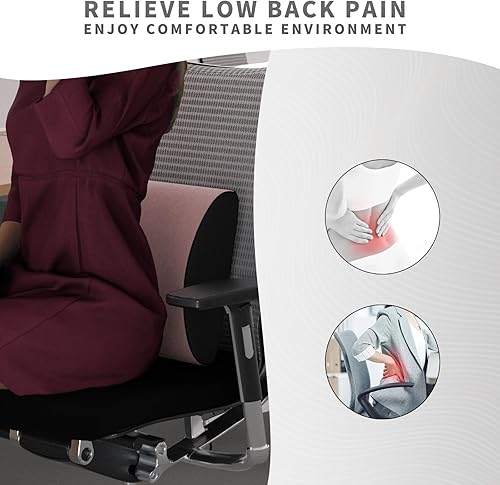 Miniatura 3 de Lumbar Support Pillow Memory Foam Cushion for Back Pain Relief Lmprove Your Sitting Posture Suitable for Car Seat Office Chair Sofa Recliner