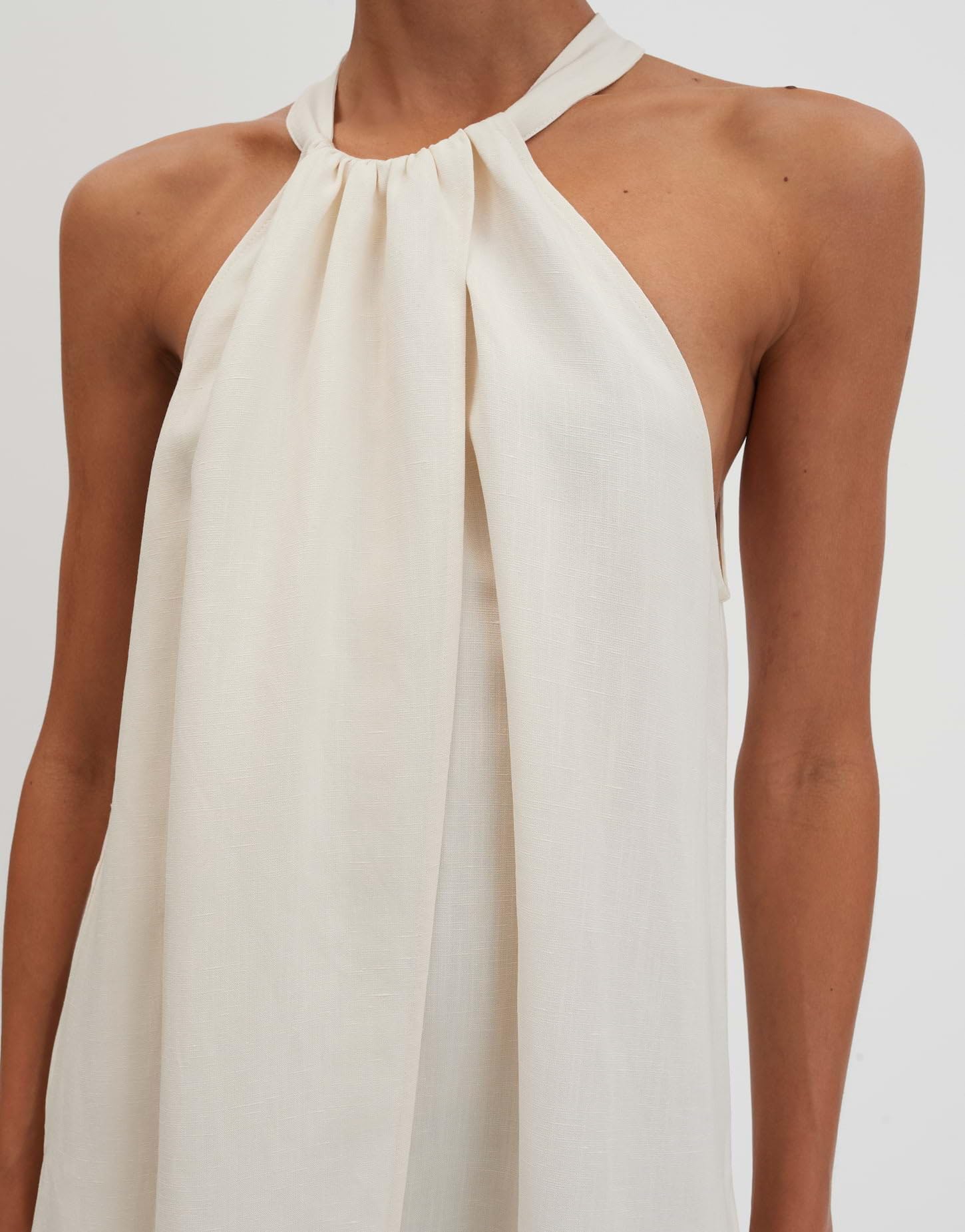 someday Damen Maxikleid | Neckholderkleid aus nachhaltigem Viskose Leinen Mix