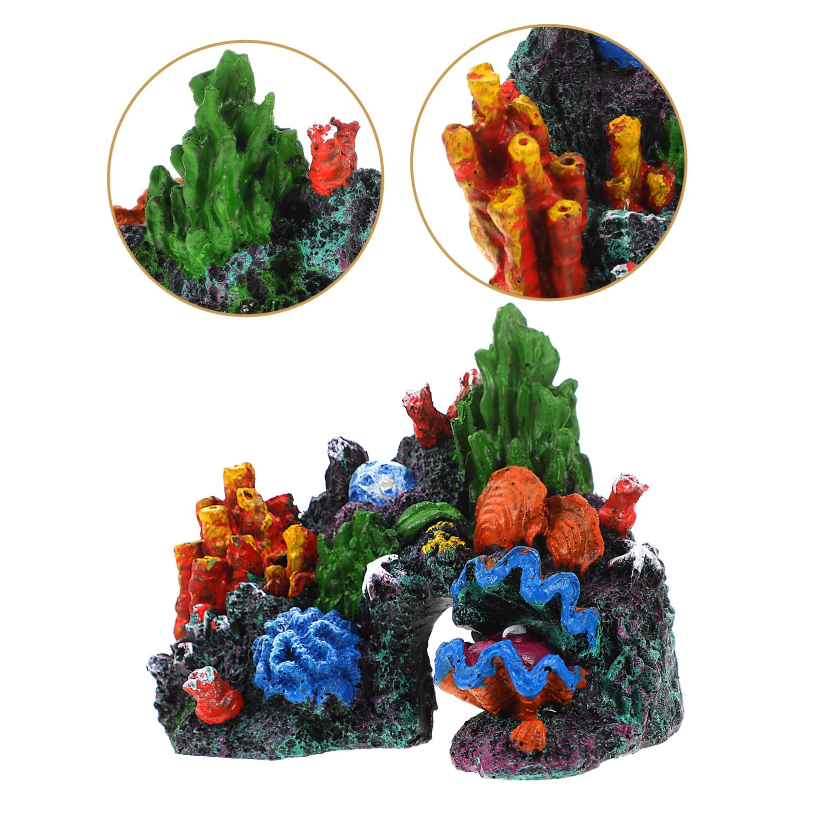 VANZACK 4piezas Adorno De Acuario De Coral Artificial Decoración para Peceras y Terrarios Simulación De Arrecife De Coral Accesorio De Paisajismo Acuático Resistente Larga Duración