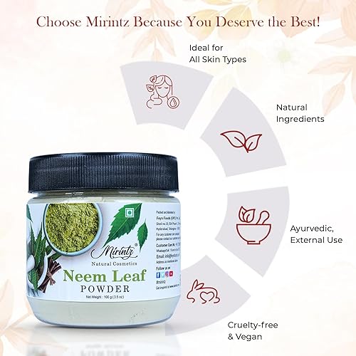 Miniatura 5 de Polvo de neem 100% natural para cabello y piel  (3.53 onzas) de hojas de neem índicas puras de azadirachta índica secas, polvo de hoja de neem para